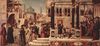 Vittore Carpaccio: Gemäldezyklus der Kapelle der Scuola di San Giorgio degli Schiavoni, Szene: Hl. Tryphon von Phrygien befreit die Tochter Kaiser Gordians von einem Dämon